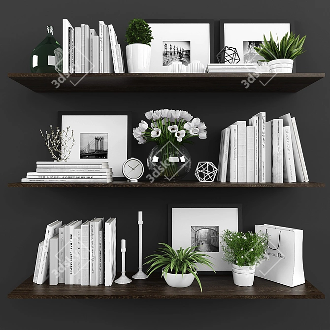 Elegant 43-Piece Decor Set 3D model image 1