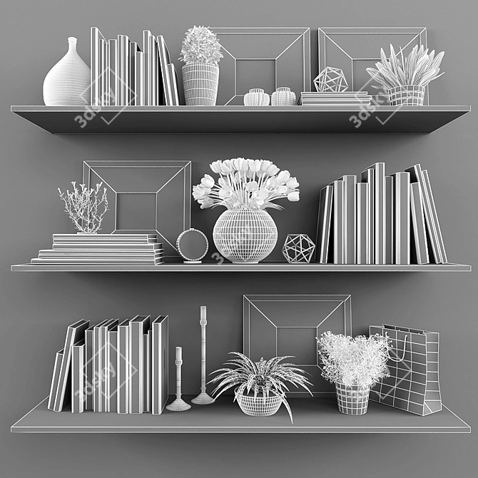 Elegant 43-Piece Decor Set 3D model image 3