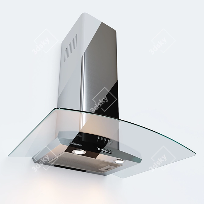 Stylish Dome Hood with RCH 2620 Glass 3D model image 2