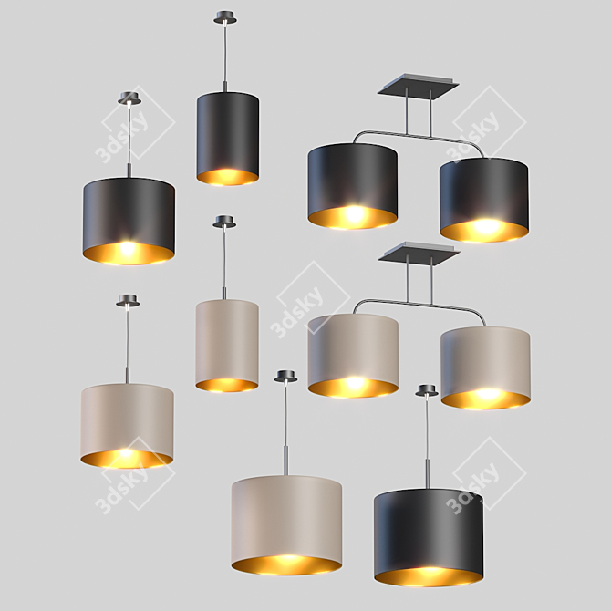 Elegant Alice Brown Chandelier 3D model image 1