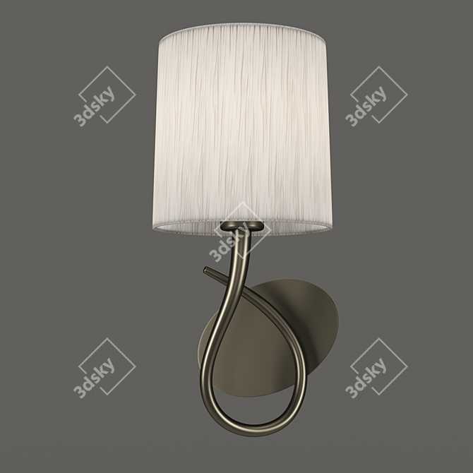 Lua 3701 OM Wall Lamp: Elegant Organza Shade, Energy-Saving, White/Matte Chrome 3D model image 1