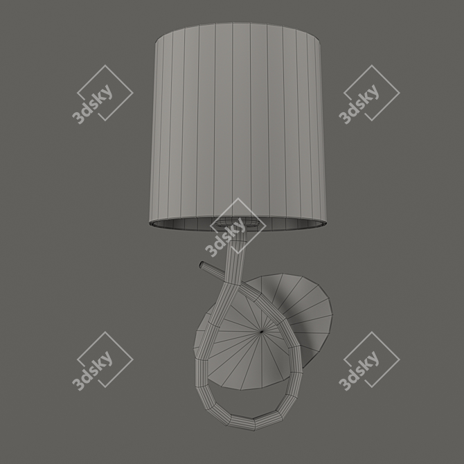 Lua 3701 OM Wall Lamp: Elegant Organza Shade, Energy-Saving, White/Matte Chrome 3D model image 2