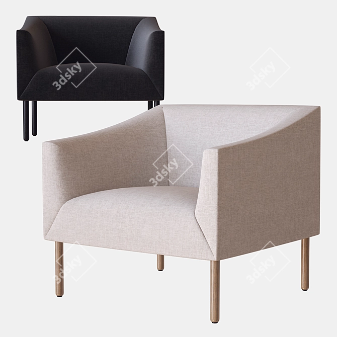 Elegant Italia Armchair 3D model image 1