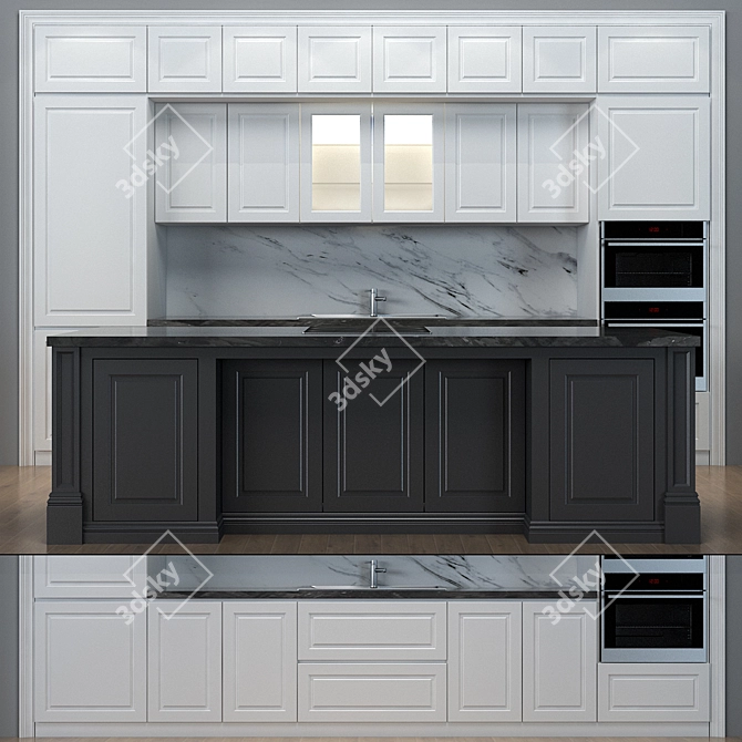 Modern Kitchen Space: Efficiency & Elegance 3D model image 1