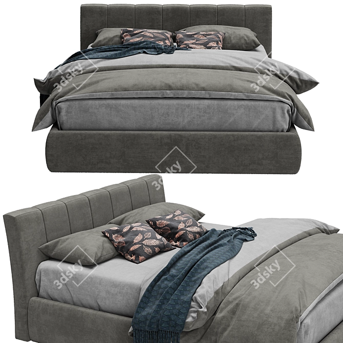 Contemporary NORMA Bed: Elegant & Spacious 3D model image 2