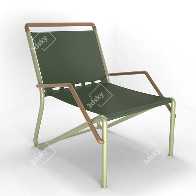 Compact Iron Camp Chair 3D model image 1