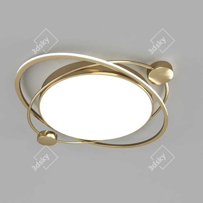 Modern Brass LED Ceiling Light 3D model image 1