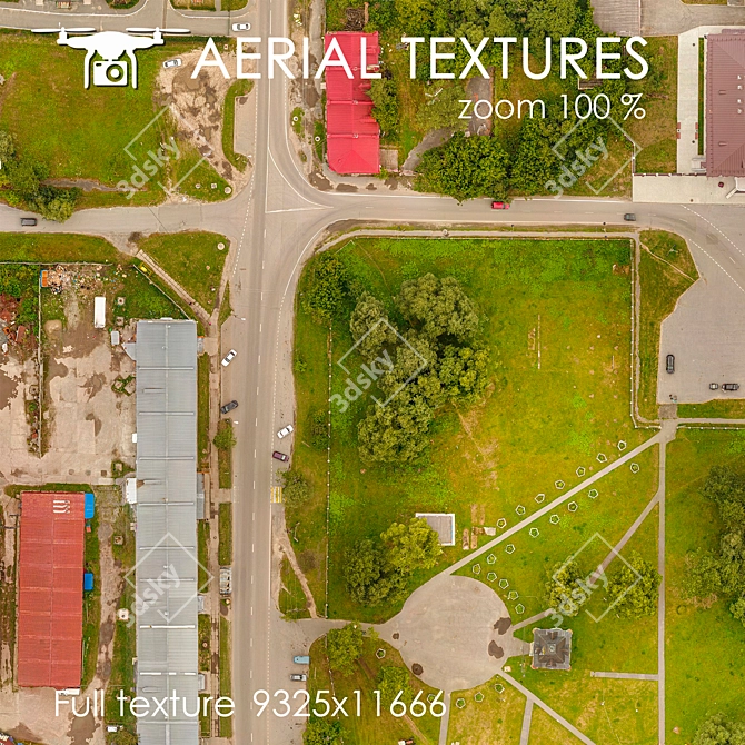 Title: Aerial-Insired Park Scenery Texture 3D model image 2