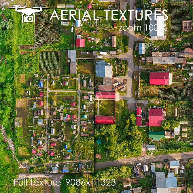 Aerial Country Plot Texture 3D model image 1