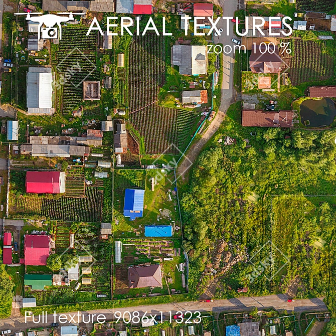Aerial Country Plot Texture 3D model image 2
