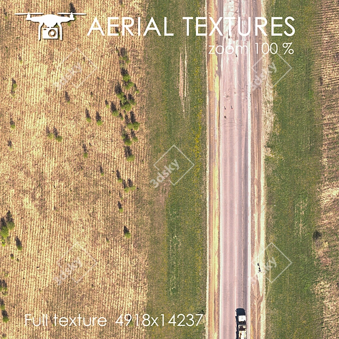 Aerial Field Texture for Exteriors 3D model image 2