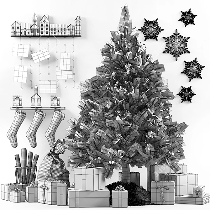 Christmas Decoration Set: 138,392 polys | 174,498 verts 3D model image 2