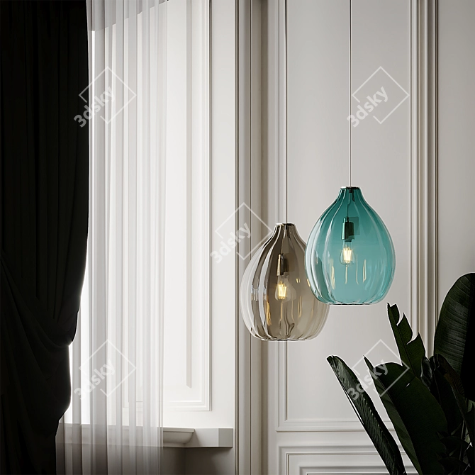 Elegant Harper Pendant Lighting 3D model image 3