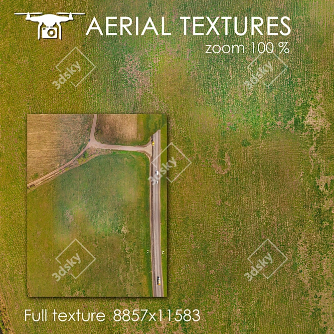 Aerial Field Texture: Authentic, Versatile 3D model image 1