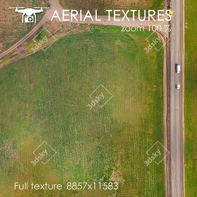 Aerial Field Texture: Authentic, Versatile 3D model image 2