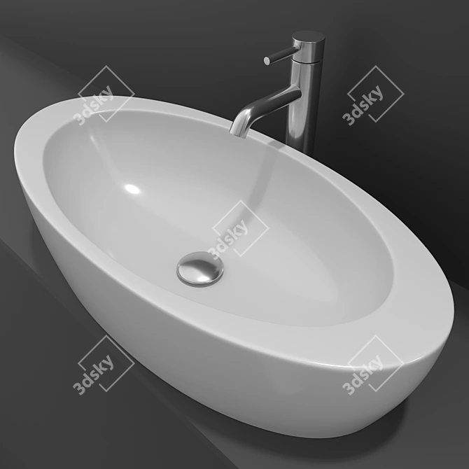 Modern Hatria Nido Y0R2: Overhead Sink & Steinberg Serie 100 Mixer 3D model image 2