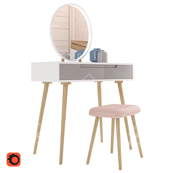 Glamourize Your Space - Dressing Table Set 3D model image 2