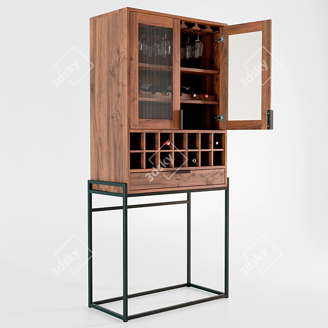 Contemporary Wine Storage Cabinet 3D model image 1