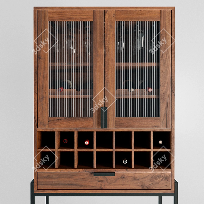 Contemporary Wine Storage Cabinet 3D model image 2