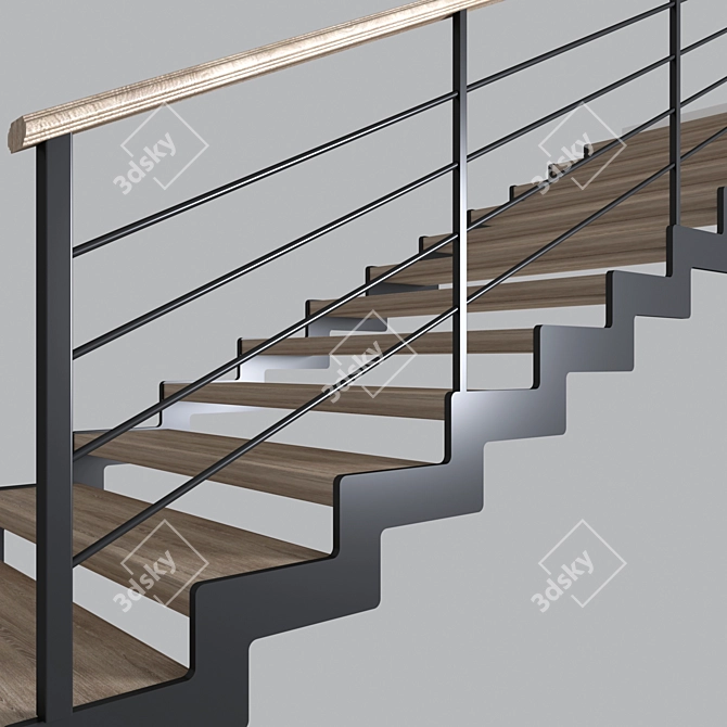 Sleek Staircase Design 3D model image 2