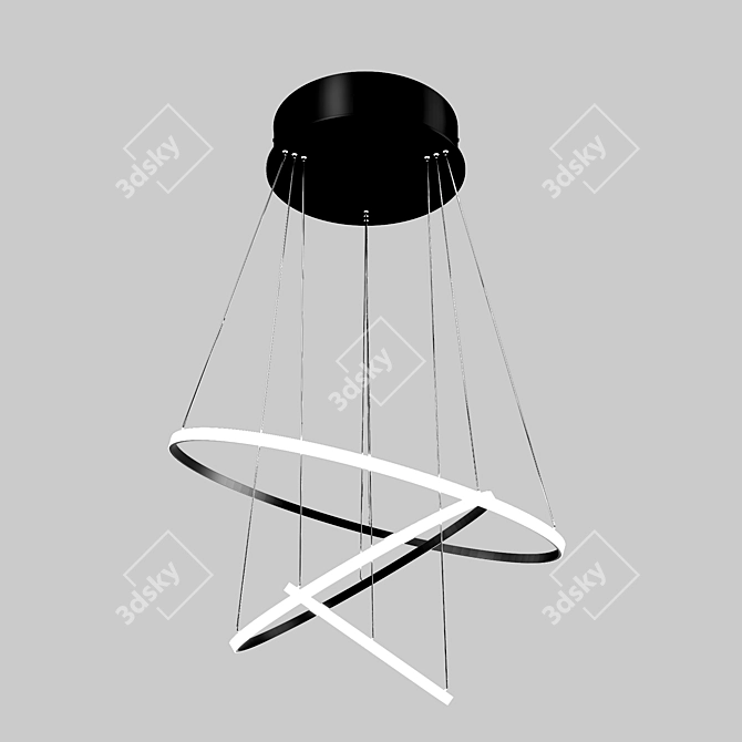 Glowing Hoop Ceiling Light 3D model image 1