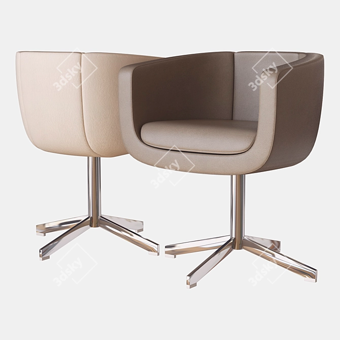 Tulip Sixty Armchair: Stylish Elegance 3D model image 1