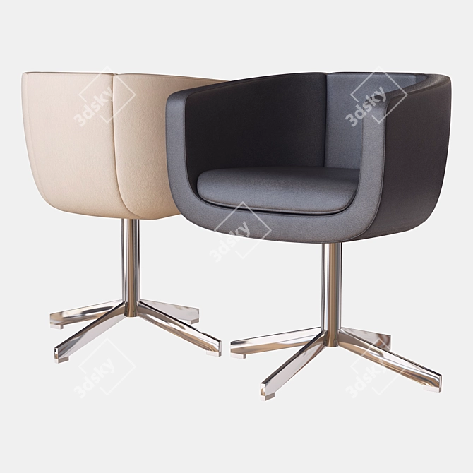 Tulip Sixty Armchair: Stylish Elegance 3D model image 2