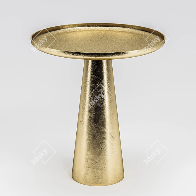 Elegant Brass Side Table: Plateau Uno 3D model image 1