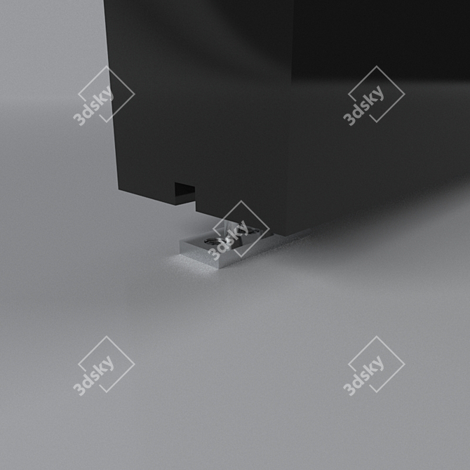 Sleek Stainless Steel Sliding Door 3D model image 2