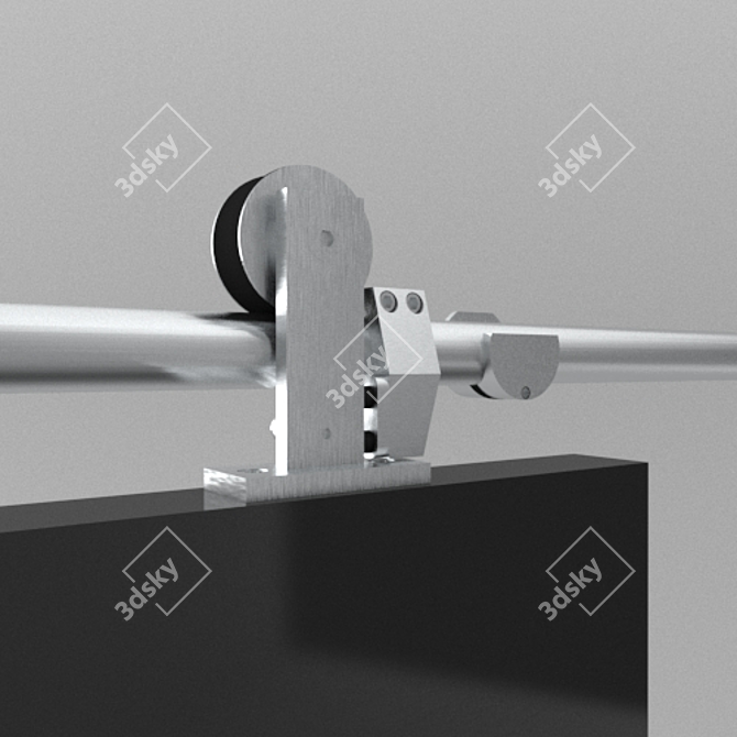 Sleek Stainless Steel Sliding Door 3D model image 3