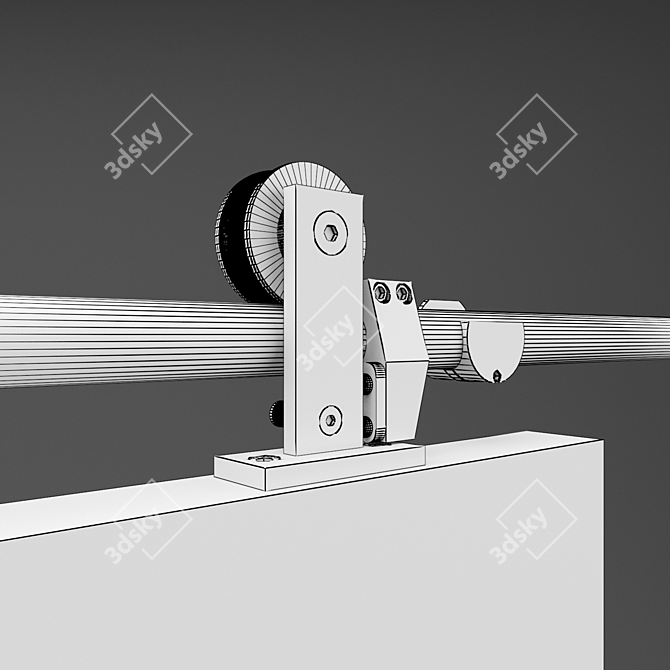 Sleek Stainless Steel Sliding Door 3D model image 3