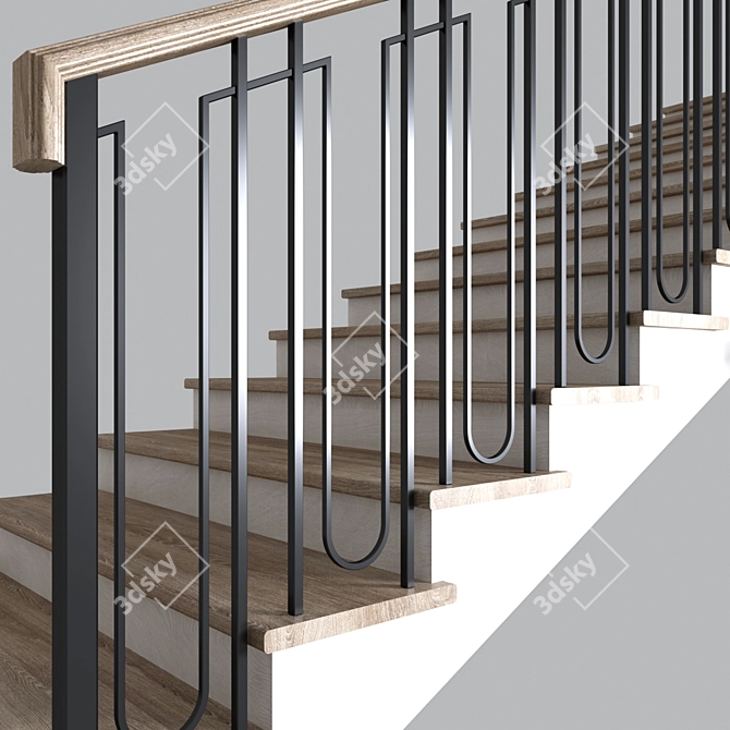 Sleek Steel Stairs: STAIRS_07 3D model image 2