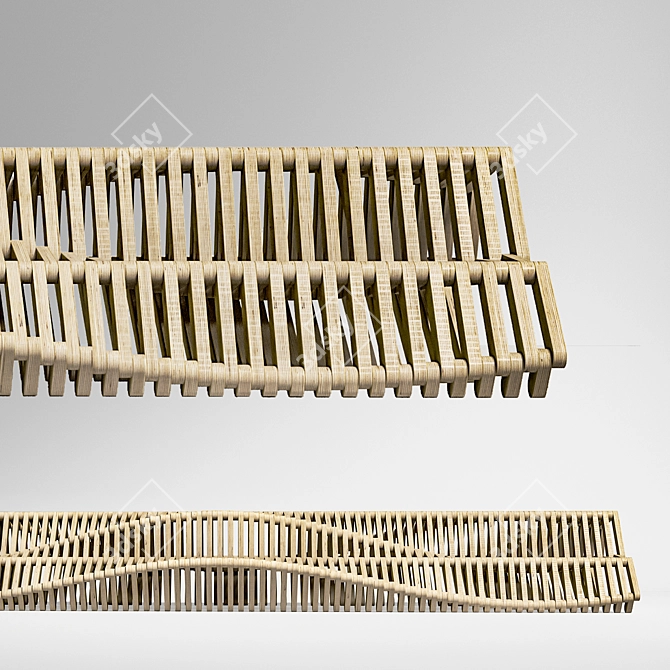 Parametric Wooden Bench 3D model image 2