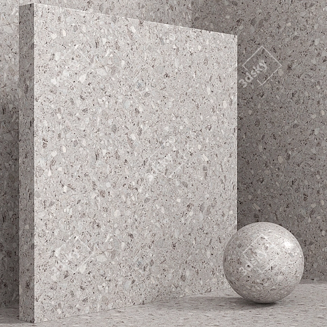 Title: Seamless Stone & Terrazzo Set - 122 Variations 3D model image 3