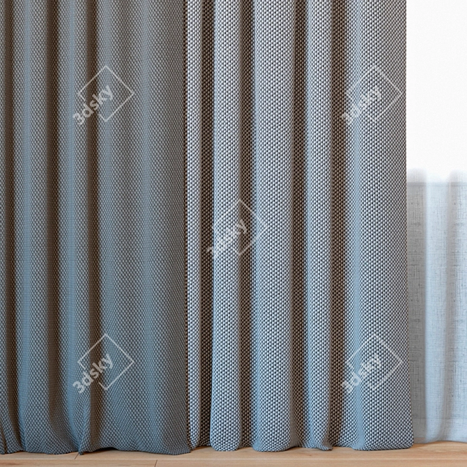 Sheer Elegance Curtains Set | ROHI Novum Tulle 3D model image 2