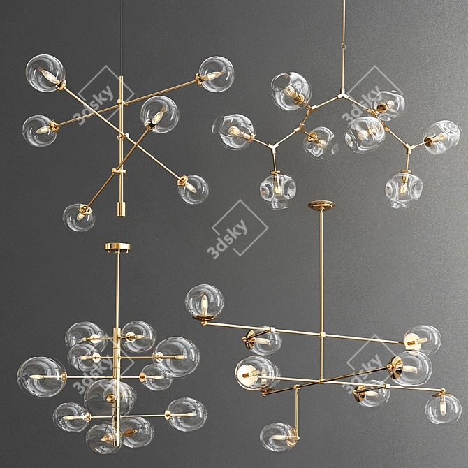 Luxury Chandelier Collection_34: Bensley, Branching Bubble, Argento S & Communique 3D model image 1