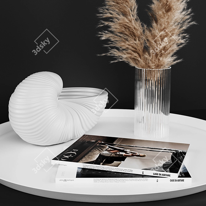 Artificial Pampas Flower: Exquisite Table Decor 3D model image 2