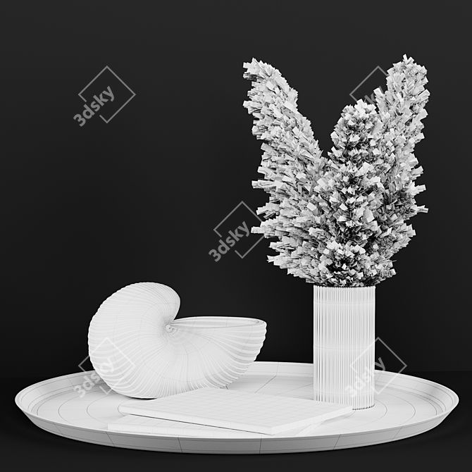 Artificial Pampas Flower: Exquisite Table Decor 3D model image 3