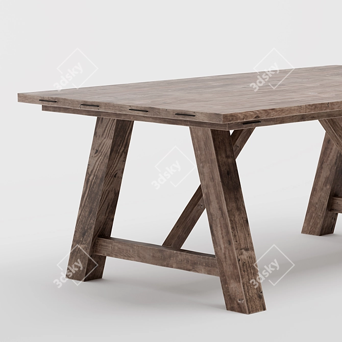 Elegant Castle Dining Table 3D model image 2