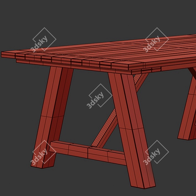 Elegant Castle Dining Table 3D model image 3