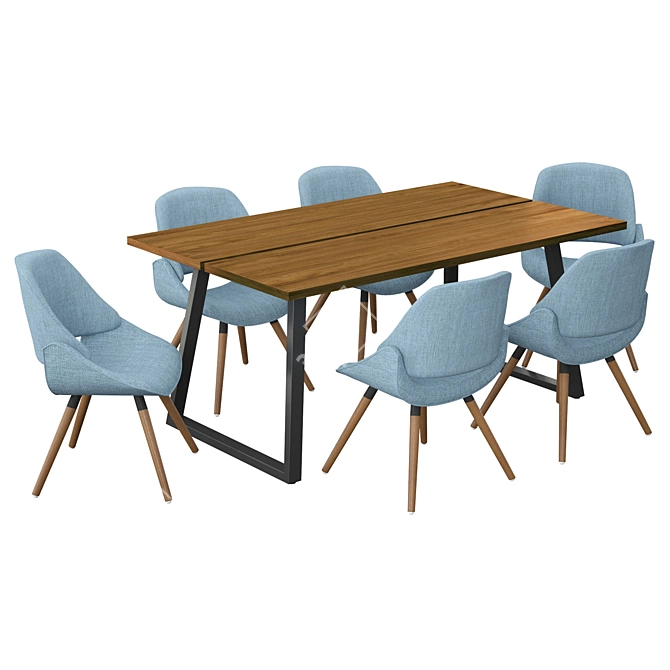 Hanrahan 7 Piece Dining Set:
"Elegant & Functional Dining Masterpiece 3D model image 2