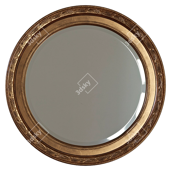 Elegant Round Mirror Frame 3D model image 1