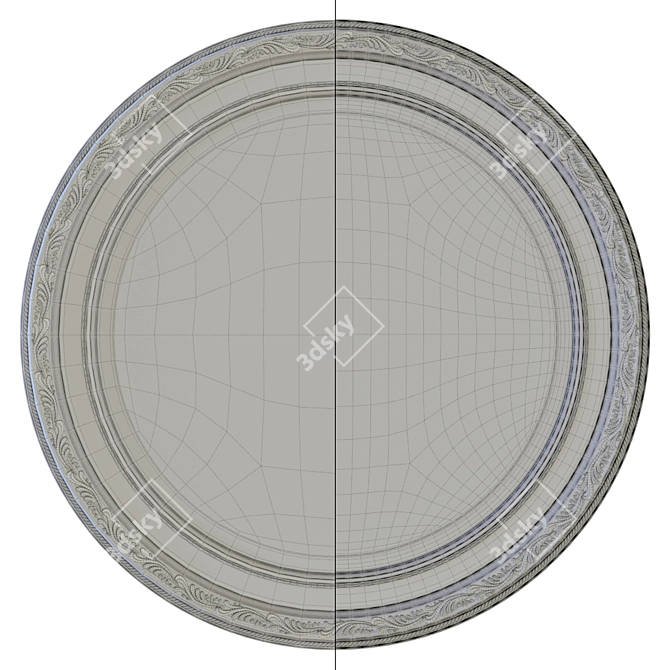 Elegant Round Mirror Frame 3D model image 3