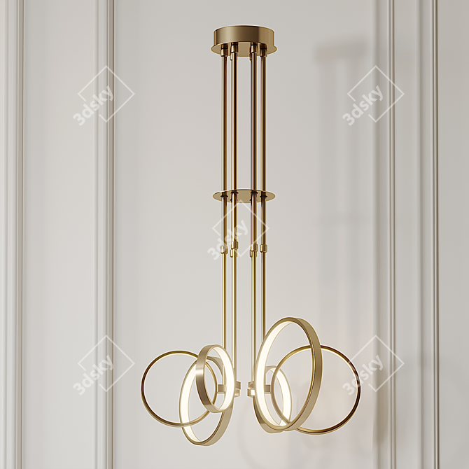 Bonham LED Large Chandelier: Stylish Illumination Statement 3D model image 1