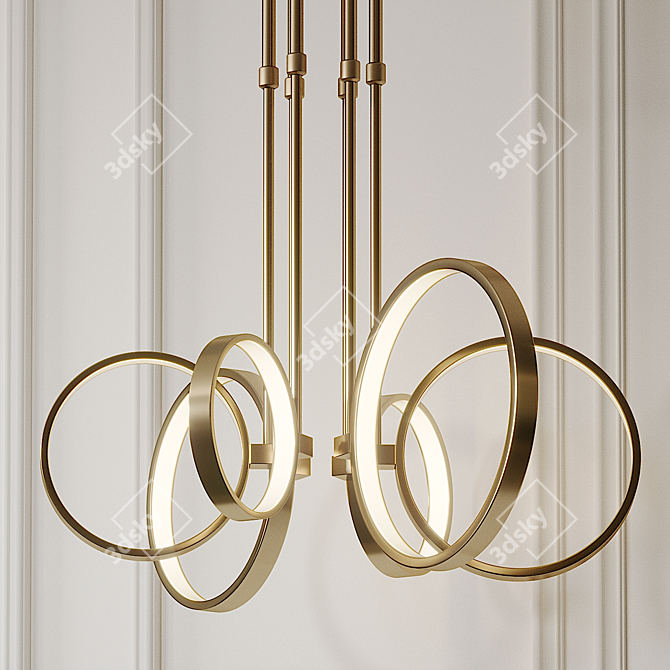 Bonham LED Large Chandelier: Stylish Illumination Statement 3D model image 2