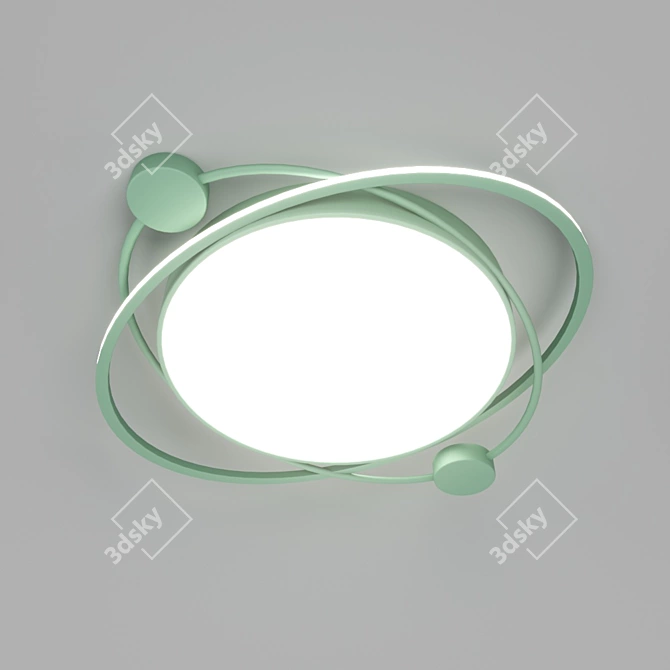 Green Metal Ceiling LED Light 3D model image 1