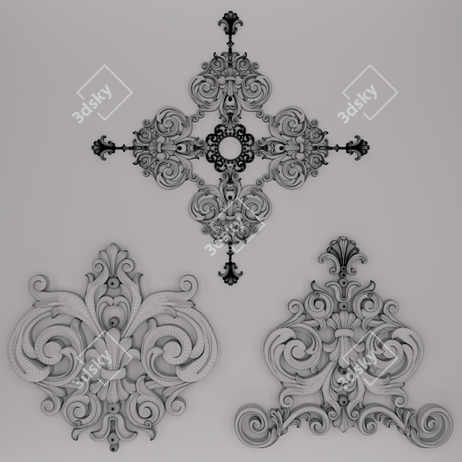 Elegant Trim Ornaments for 3D 3D model image 2