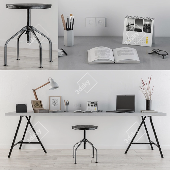 Modern Hybrid Workspace Solution 3D model image 2