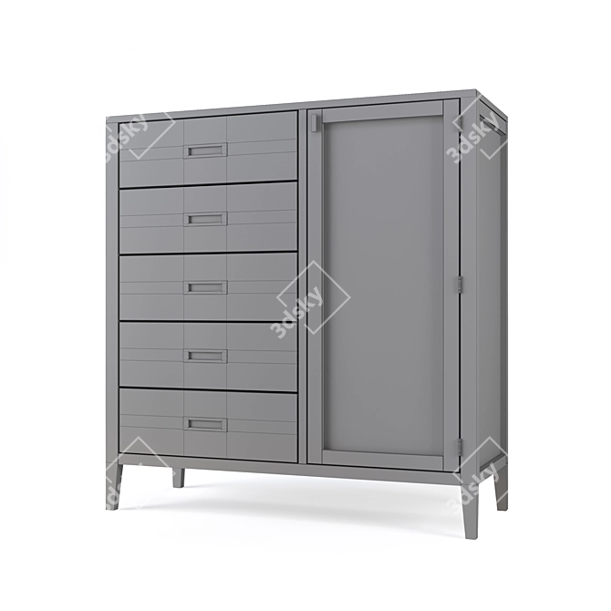 Modern Rustic Chest of Drawers 3D model image 3