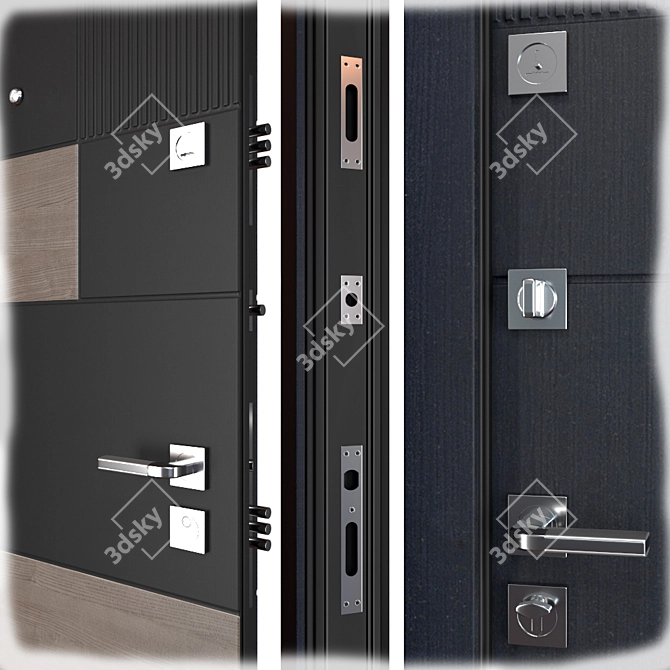 Tango Entrance Metal Door: Aesthetic and Secure 3D model image 2